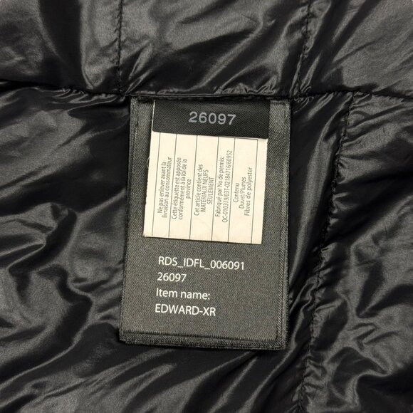 Mackage Edward XR Down Parka Jacket SZ M Black Mock Neck Pockets Hood Missing - Picture 15 of 16